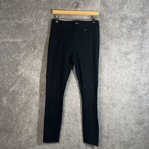 Tahari Womens Large Black Stretch Leggings Pull On Slim Fit Pants Zip Pocket